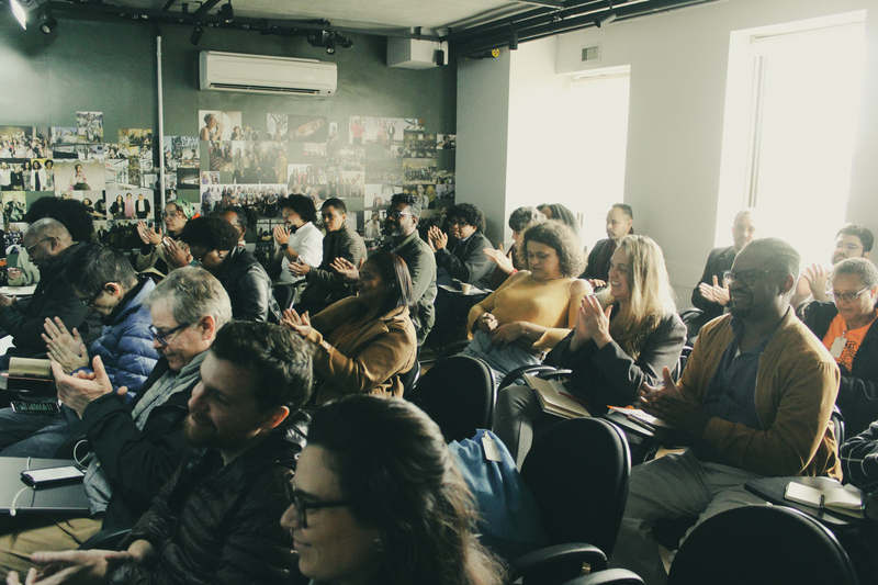 Público presente no auditório da Fundação Tide Setubal durante o 1º Fórum de Desenvolvimento Econômico Periférico.